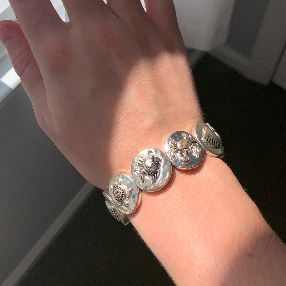 Silver Beach Theme bracelet.